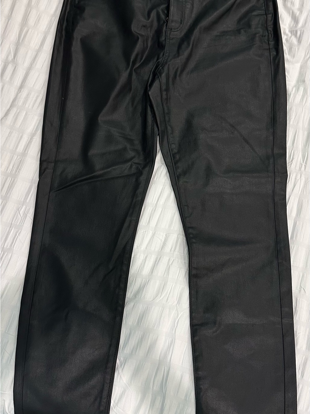 LOFT Black Faux Leather Skinny Jeans
